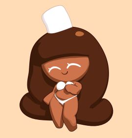 1girls 2025 3d belly bra breasts brown_body brown_hair brown_skin cell_shading chubby chubby_female closed_eyes cocoa_cookie cookie_run cookie_run_kingdom curvy curvy_female curvy_figure cute cute_face dark-skinned_female dark_skin devsisters eyelashes female half_naked lingerie long_hair marshmallow panties simple_background smile soff_doll solo solo_female solo_focus tagme underwear zxxxarts