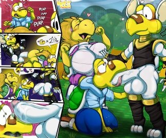 2024 3_toes 4_fingers ambiguous_penetration anthro armwear ass balls band-aid band-aid_on_face band-aid_on_nose bandage bandage_on_face bandage_on_nose bare_shoulders big_ass big_balls big_breasts big_butt big_penis biped black_armwear black_bodysuit black_clothing black_elbow_gloves black_eyes black_gloves black_handwear black_legwear black_skinsuit black_stockings blonde_hair blue_clothing blue_jacket blue_topwear blush bodily_fluids bodysuit bottomwear breast_grab breasts closed_eyes clothed clothed_sex clothing clothing_aside collar colored cosplay cuff_(restraint) day detailed_background digital_drawing_(artwork) digital_media_(artwork) ear_tuft elbow_gloves eye_contact eyelashes feet fellatio female female_penetrated field fingerless_gloves fingers footwear from_behind_position fur gay genital_fluids genitals gloves gold_(metal) gold_accessory gold_jewelry golden_accessories group group_sex hair hand_on_breast handwear heart_symbol hi_res huge_cock humanoid_genitalia humanoid_penis interspecies jacket jewelry knee_highs knee_socks kneeling kneeling_on_ground koopa koopa_troopa koopie_koo koops legwear long_hair looking_at_another looking_at_another's_penis looking_down_at_another looking_pleasured looking_up_at_another male male/female male/male male_anthro male_penetrating male_penetrating_female mammal marigold_(ner0_kobold) mario_(series) mask metal metal_collar metal_cuffs monotone_body monotone_fur motion_lines mouse mouse_ears mouse_tail murid murine ner0_kobold nervous nervous_sweat nintendo on_ground onomatopoeia open_mouth oral outside paper_mario paper_mario:_the_thousand-year_door paper_mario:_the_thousand_year_door pattern_background penetration penile penile_penetration penis penis_on_face ponytail reptile restraints rodent scalie self_lust sex shaded shell shoes shorts shoulder_pads signature simple_background skin_tight_clothes skin_tight_suit skinsuit smile socks sound_effects speech_bubble standing stockings sweat tail text thick_thighs threesome tight_clothing toes tongue tongue_out topwear trio tuft turtle vein veiny_penis watermark white_body white_clothing white_footwear white_fur white_shoes wide_hips yellow_body