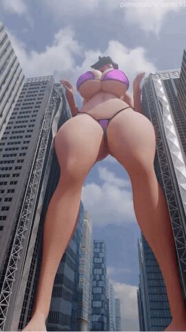 1girls 3d 3d_(artwork) animated big_breasts bikini blizzard_entertainment breasts brown_hair brown_hair_female brunette_female brunette_hair crush destruction european european_female female female_focus female_only giant_female giant_woman giantess gts huge_boobs huge_breasts lena_oxton light_skin light_skinned_female overwatch overwatch_2 purple_bikini solo solo_female solo_focus stomp thick_thighs thighs tracer twitter_link walking