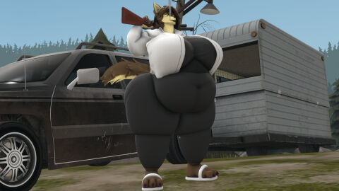 bbw big_breasts breasts female furry huge_breasts irene_(queenkabu) kingofthekabuto overweight queenofthekabuto tagme thick_thighs wide_hips