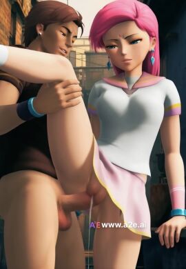 ai_generated cum one_leg_up penis_in_pussy pink_hair sex tagme tian_yu video