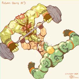 accessory autumn_gains barbell_piercing beard bench_press big_muscles big_penis blonde_hair bodily_fluids body_hair chest_hair cock_ring ear_piercing exercise facial_hair flexing gay genital_fluids genital_piercing genitals goatee green_body green_skin group gym hair harness hi_res huge_cock huge_muscles human human_male hyper hyper_genitalia hyper_muscles hyper_penis jewelry leaking leather light-skinned_male light_skin long_hair male male/male male_only mammal moustache muscles muscular muscular_male nipple_barbell nipple_piercing nipples orc orc_male orctober pecs penis penis_accessory penis_jewelry penis_piercing piercing precum prince_albert_piercing rickleone simple_background tattoo tea_bag workout