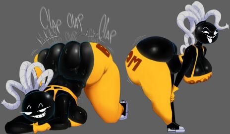 1girls ass ass_clapping ass_cleavage ass_crack bending_over big_ass big_butt bomb_gal_(androjuniarto) breasts bubble_ass bubble_butt butt_crack clapping_ass clapping_buttocks clapping_cheeks face_down_ass_up fat_ass female huge_ass huge_breasts huge_butt hyper_ass hyper_butt large_ass large_butt mamasoyanini tagme tounge_out twerking