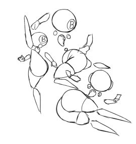 2022 ass ass_attack b_the_bot b_the_bot_(artist) big_ass biped bubble_ass bubble_butt faceless floating_limbs lifting_leg lowres male monochrome multiple_poses no_face original robot robot_boy sketch sketch_page solo spanking_own_ass suggestive thick_thighs