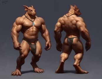 abs aduran anthro balls barely_visible_balls barely_visible_genitalia barely_visible_penis biceps biped bottomwear clothing digital_drawing_(artwork) digital_media_(artwork) digitigrade dragon genitals hi_res jewelry loincloth male muscular muscular_anthro muscular_male mythological_creature mythological_scalie mythology navel necklace penis scalie solo standing