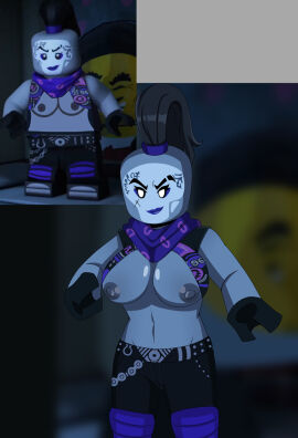 1girls 2d 2d_(artwork) 2d_artwork alex103 earless female lego ninjago noseless redraw ultra_violet_(ninjago)