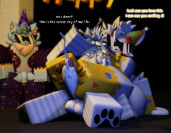 1boy 2boys 2femboys 3d :3 ass big_ass big_ass_(male) big_cock big_dick big_penis birthday bottom_heavy_femboy bubble_ass bubble_butt cock dialogue dick english_text enormous_ass footjob furry gay huge_ass huge_butt large_ass large_butt luvia_(mermio) male massive_ass massive_butt mermio pawjob penis roblox robloxian taner text