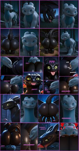 ai_generated ass ass_worship comic comic_panel dragon dragon_tail dreamworks eating_ass facesitting furryainudes how_to_train_your_dragon how_to_train_your_dragon:_the_hidden_world huge_ass licking licking_anus licking_ass light_fury night_fury sniffing sniffing_anus sniffing_ass text thick_ass tongue tongue_out toothless white_dragon