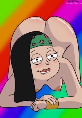 2d american_dad ass big_ass female hayley_smith kneeling lip_biting lips looking_at_viewer naked naked_female nipples nude nude_female solo toonius_sketchus