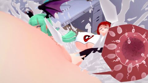 1boy 1futa 1girls 3d ahe_gao apartment big_belly breasts capcom crossover crybabyfuta cum cum_in_pussy cum_overflowing cumflation darkstalkers demon eastern_and_western_character female fertilization futa_on_female futanari gigantic_breasts green_eyes green_hair hyper hyper_belly impregnation intersex koikatsu male marvel marvel_comics marvel_vs._capcom mary_jane_watson morrigan_aensland ovum pussy red_hair revenge revenge_sex smiling spider-man_(series) succubus