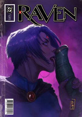 1boy 1girls beast_boy cartoon_network cover cum dc dc_comics dripping_cum female horse_penis horsecock humiliation licking_penis male partial_male penis purple_eyes purple_hair rachel_roth rajdraw raven_(dc) raven_(teen_titans) superheroine teen_titans teenage_female teenager teenager_on_teenager violet_eyes