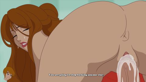 1boy anus ass brown_hair closed_eyes cowgirl_position cum cum_in_pussy english_text female inusen janet_(milftoon_drama) joey_(milftoon_drama) lipstick long_hair male mature_female milf milftoon_drama nude penis pussy sex solo_focus straight subtitled sweat uncensored vaginal_penetration