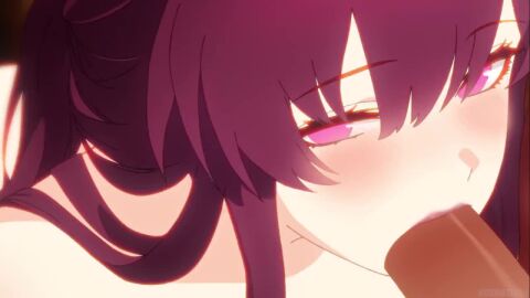 1boy 2girls anus ass ball_sucking blowjob character_request collaborative_fellatio copyright_request cum cum_in_mouth cum_inside fellatio female kizu light-skinned_female light_skin longer_than_2_minutes male male_pov moaning oral oral_creampie oral_penetration oral_sex pov purple_hair pussy red_hair sound sucking_balls sucking_penis sucking_testicles tagme video yellow_eyes