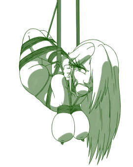 1girls arms_behind_head arms_tied ball_gag bondage breast_bondage breasts dc dc_comics female female_only legs_tied legs_together monochrome pamela_isley poison_ivy raver1357 rope rope_around_neck rope_between_breasts rope_bondage simple_background solo white_background