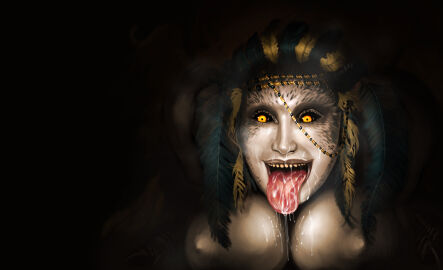 2d 2d_(artwork) capcom covered_in_cum dragon's_dogma dragon's_dogma_2 female greek_mythology monster_girl mouth_shot mythological_creature mythological_sphinx open_mouth size_difference sphinx sphinx_(dragon's_dogma) tongue tongue_out