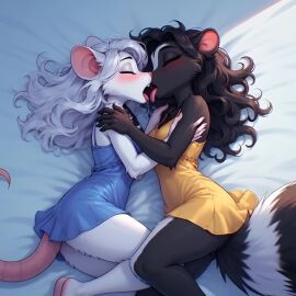 ai_generated bed passionate_kiss rat skunk stephy tagme video whoppi