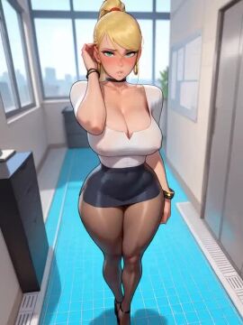1girls 2d ai_animation ai_art ai_generated animated ass ass_bigger_than_head ass_focus bending_over big_ass bimbo bimbofication blonde_hair breasts choker cleavage covered_nipples curvy earrings female female_focus female_only green_eyes high_heels large_breasts legs metroid miniskirt nintendo nipples nipples_visible_through_clothing office office_clothing office_lady outfit panties_under_pantyhose pantyhose ponytail pulling_clothing samus_aran secretary shirt tagme tight_clothing video visible_nipples walking wide_ass