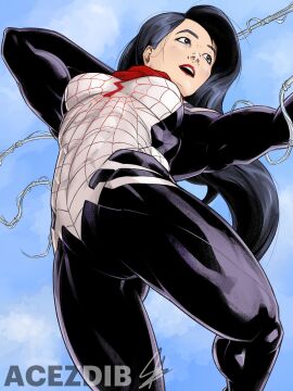 acezdib asian asian_female ass black_hair breasts cindy_moon curvy female korean korean_female large_ass large_breasts marvel marvel_comics muscular muscular_female silk_(marvel) spider-man_(series) superhero superhero_costume