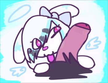 angel_(doeydeerie) animated bodily_fluids canid canine canis domestic_dog duo female feral genitals humanoid_genitalia humanoid_penis licking low_res male male/female mammal oral penile penis penis_lick sex tongue