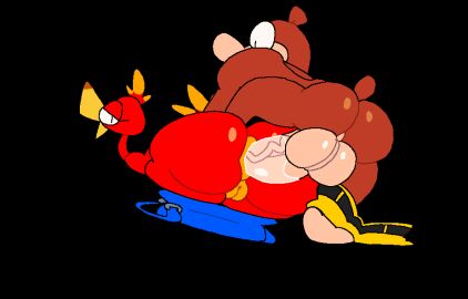 anal anal_sex animated anthro backpack bag banjo-kazooie banjo_(banjo-kazooie) bear belt bird clothing female interspecies kazooie male mammal penetration superiorfox transparent_background