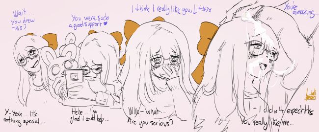 1boy 1boy1girl 1girls after_fellatio after_oral after_orgasm after_sex bangs blowjob blush blush_lines bow brown_hair bunny bunny_ears bunny_girl comic comic_page comic_panel cum cum_on_face female glasses hair_ribbon lidipon line_art male original original_artwork original_character original_characters ribbon simple_background simple_coloring simple_drawing sketch sketch_page straight straight_hair straight_sex tagme