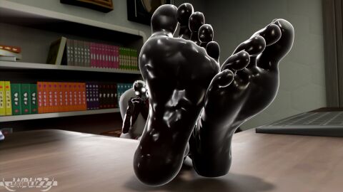 3d black_body blender blender_(software) chaos_director_(fortnite) clothed clothed_female feet feet_focus feet_on_table feet_together female foot_fetish fortnite fortnite:_battle_royale jaiblizz looking_at_viewer mask masked_female sitting sitting_on_chair solo solo_female