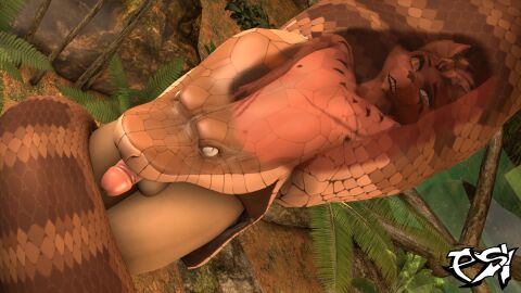 2025 3d_(artwork) ambiguous_gender anthro brown_body brown_fur brown_scales canid canine digital_media_(artwork) duo feral forest fox fur genitals hi_res hypnosis kaa_(jungle_book) male male_prey mammal mind_control nude_anthro nude_male penis plant psiko_(psikokinetic) psikokinetic python reptile ringed_eyes scales scalie snake snake_vore the_jungle_book tree vore x-ray_view zoophilia