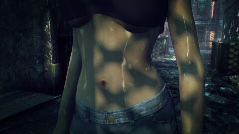 3d barbie_deep blonde_hair denim_shorts edit hitman hitman_absolution io-interactive screenshot screenshot_edit strip_club stripper video_games wet wet_body wet_skin