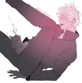 1boy cum cumming cumshot fapping jujutsu_kaisen male masturbation nikku94947798 penis pleasure_face satoru_gojo solo