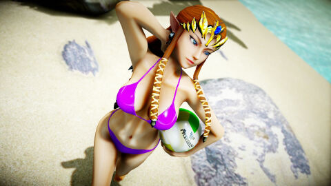 1girls 3d arm_behind_head armpits beach big_breasts bikini blue_eyes breasts brown_hair busty cleavage elf feet female female_only hi_res large_breasts legs long_hair navel nintendo pointy_ears pose posing princess princess_zelda purple_bikini sensual sexy smile the_legend_of_zelda thighs toned twilight_princess virtualblueam2 volleyball voluptuous zelda_(twilight_princess)