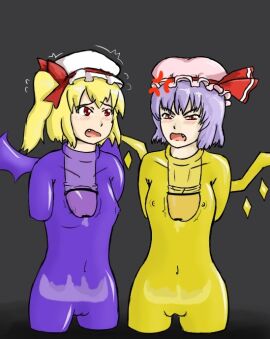 body_swap cursed female flandre_scarlet head_swap male mixedkori monophallia onahole_transformation penis penis_neck pussy remilia_scarlet touhou transformation unusual_anatomy unusual_anatomy_placement unusual_genitalia_placement unusual_penis_placement what