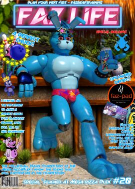 advertisement alligator alligator_tail alligatorid alligatorid_humanoid animatronic anthro artist_logo artist_name artist_signature background_character background_characters bear biceps blue_body blue_eyes blue_nails bonnie_(fnaf) bowling_ball bowling_pin bowtie bulge bunny bunny_boy cameo crocodile crocodile_tail crocodilian crocodylid drinking facial_markings five_nights_at_freddy's five_nights_at_freddy's:_security_breach fnaf glamrock_bonnie_(fnaf) glamrock_freddy_(fnaf) green_body head_band lagomorph lagomorph_humanoid leaned_back leaning looking_at_viewer machine magazine magazine_cover male male_focus male_only mohawk mohawk_(hairstyle) montgomery_gator_(fnaf) muscular muscular_male non-human non_human posing posing_for_picture posing_for_the_viewer red_eyes red_hair reptile reptile_humanoid robot robot_humanoid robot_joints scottgames soda soda_can sondinker_fazbear's speedo spiked_bracelet spotted_body steel_wool_studios summer sunglasses sunglasses_on_head tagme_(character) tail tan_body top_hat two-tone_body ursid ursid_humanoid ursine