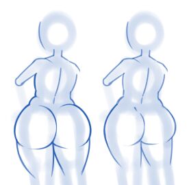 2023 2girls ass_comparison ass_focus ass_size_difference back_view big_ass chubby chubby_female comparing comparing_asses faceless faceless_female female jinnsart naked nude nude_female original original_character original_characters sketch slighty_chubby tagme unedited_template