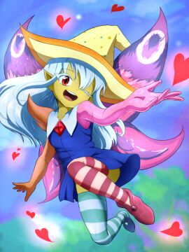 1girls about_to_be_raped comic deviantt dress fairy fairy_wings fargo's_mod female female_only green_skin heart houseki_hiiro inminent_rape inminent_sex mutant red_eyes skarlet_jewel_cv05 solo_female stockings terraria white_hair witch_hat