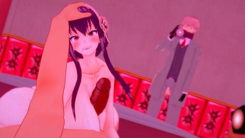 1girls 2boys 3d alternate_breast_size brainwashing breasts cuckold female human loid_forger male multiple_boys multiple_males murdoch_swan penis recording spy_x_family sucking_penis yor_briar yor_forger