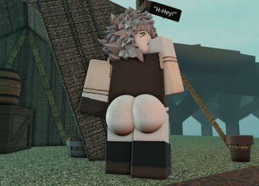 1boy ass ass_focus cupofgreen deepwoken embarrassed felinor_(deepwoken) femboy freckles_on_ass jinger_(voidcall) roblox solo_male voidcall