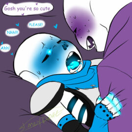2d bed begging blush dialogue drooling ectobody english_text freckles_on_face grabbing_arm half-closed_eyes humanoid moaning_in_pleasure mouth_open offscreen_sex sans sans_(underswap) sex skeleton slimeybonez sweating tagme talking text underlust_sans underswap_sans undertale undertale_(series) undertale_au undertale_fanfiction yaoi