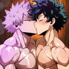 ai_generated animated gay hekaro hunk izuku_midoriya katsuki_bakugou kissing muscular_male muscular_twink music my_hero_academia song sound tagme twink video yaoi