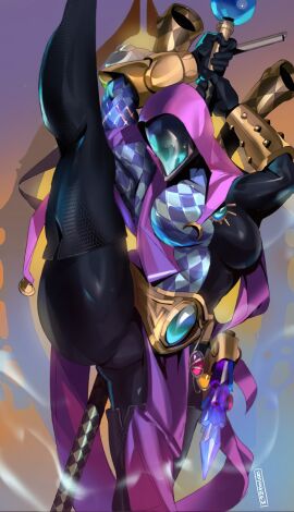 1girls aeldari alien alien_girl big_breasts bodysuit bracelet bracelets breasts crystal diamond_pattern eldar female female_only flexible full_body_suit gem hands_behind_head harlequin harlequin_(warhammer) hidden_face hood jester jewel jewelry latex leg_up magic_staff mask masked masked_female nseenfw psychic sinisin skin_tight skin_tight_suit solo solo_female staff stretching thick_thighs thigh_highs thighhighs tight_clothing warhammer_(franchise) warhammer_40k wide_hips