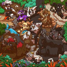 absurd_res ahe_gao arisu_(arisuvixen) arms_tied arterian_(character) avian bird_dog bound bovid breasts canid canine canis caprine charr clay clothing deer domestic_dog dragon fayren felid female fox golden_retriever group gryphon guild_wars hi_res hunting_dog jungle_background kitafune_matsuki kobold looking_pleasured male mammal might_and_magic mud mythological_avian mythological_canine mythological_creature mythological_scalie mythology nervous penis pillow plant playing_with_breasts playing_with_penis pool_toy quicksand rakshasa_(might_and_magic) retriever rock rubbing_head safety_vest scalie scani sheep shrub smile sneaking splash struggling tar topwear ubisoft vest were werecanid werecanine werewolf wolf