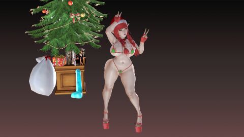 3d armpit_hair armpits ass big_breasts bikini bowtie braided_hair braids breasts christmas christmas_tree cum_everywhere cum_on_body cum_on_breasts cum_on_face cum_on_pussy cum_on_thighs cute cute_face dildo elf elf_ears fat_ass female fingerless_gloves gloves high_heels honey_select ihateasuka illusion_soft large_breasts legs lipstick long_nails makeup micro_bikini nail_polish original original_character platform_heels pubic_hair pubic_hair_peek pussy red_hair shortstack stacked studio_neo thick_thighs tummy yellow_eyes