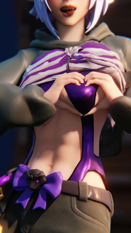 1girls alternate_version_available blush breasts clothed clothed_female deity european_mythology female female_only fortnite fully_clothed fully_clothed_female goddess greek_mythology hands_on_breasts heart_hands mythology one-piece_swimsuit persephone persephone_(fortnite) public_domain sequ3d sfw sfw_version shiny shiny_clothes shiny_skin shirt shirt_lift shirt_up solo solo_female sweater swimsuit_under_clothes tongue tongue_out