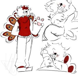 art_request crown dick fan_character flirtatious flirting_look glasses glasses_on_face huge_cock jackyboo male paws penis pose posing red_crown red_sweater roblox roblox_avatar robloxian sweater turkey