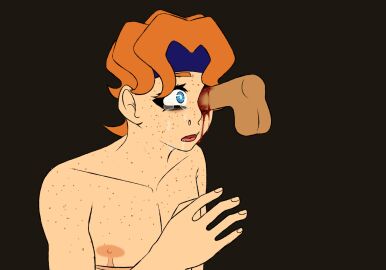 2024 solar_sky alternate_version_available blood_on_face bloody blue_eyes cioccolata crying cuntboy digital_media_(artwork) drool drooling dubious_consent eroguro eye_fucking eye_penetration fair-skinned_male fair_skin floating_penis freckles ginger gore intersex jojo's_bizarre_adventure kinktober light-skinned_male light_skin male mastectomy_scar open_mouth orange_hair pain penis scared shocked shocked_expression simple_background squalo tears trans_man transmasc vento_aureo