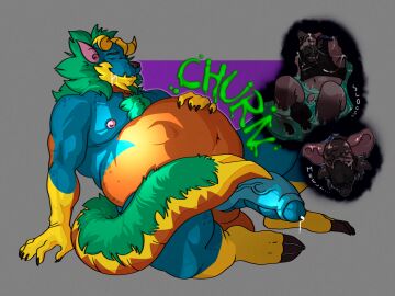 2025 animal_mask anthro anthro_pred artist_name balls belly belly_grab big_balls big_belly big_penis blue_body bodily_fluids bodily_noises bondage brown_body brown_fur capcom cel_shading churn claws closed_eyes clothing colored digestion digestion_noises digestion_sequence digital_drawing_(artwork) digital_media_(artwork) duo english_text erection fanged_wyvern fatal_vore feet fur genital_fluids genitals green_hair hair head_tuft hi_res huge_cock humanoid_genitalia humanoid_penis leaking male male/male mammal mane markings mask melting monster_hunter moobs murid murine muscular muscular_anthro muscular_male navel nipples nude onomatopoeia oral_vore orange_body organs overweight overweight_anthro overweight_male paws penis petplay precum pup_mask puppyplay rat rodent roleplay rumbling_stomach saliva scalie sequence shaded shirt signature simple_background slosh sloshing_belly smile solo solo_focus sound_effect_variant sound_effects stomach stomach_acid stomach_bulge tail tank_top text thick_penis thick_tail topwear tuft vegan_(character) veganlettuce vein veiny_penis vore watermark yellow_body zinogre