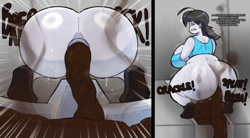 1girls ass ass_pov big_ass big_breasts brap breasts bubble_ass bubble_butt chubby dialogue fart fart_cloud fart_fetish farting female female_only hyper_feces hyper_scat meltstoplock nintendo no_panties no_visible_genitalia onomatopoeia outfit pantsless plump pooping_in_toilet round_ass scat scat_desperation simple_background sweating talking_to_self what white_skin wii_fit wii_fit_trainer wii_fit_trainer_(female)