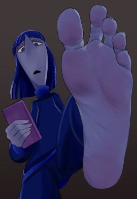 barefoot clothed clothed_female clothing ennui_(inside_out) feet female foot_fetish inside_out inside_out_2 soles tagme toes