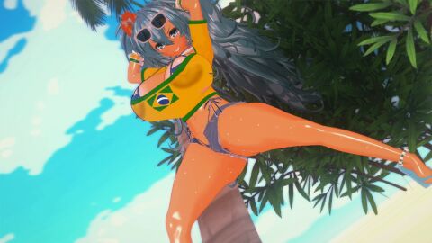 1girls 3d 3d_animation animated basenokim beach brazil brazilian brazilian_female brazilian_miku breasts busty female female_focus female_only hatsune_miku hourglass_figure outdoors outside tagme tan tan_body tan_skin tanline vocaloid wide_hips