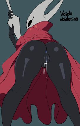 2025 2_horns absurd_res anthro anus arthropod artist_name ass bent_over biped black_body black_eyes blue_anus blue_background bodily_fluids cloak clothed clothed_anthro clothed_female clothing digital_media_(artwork) dripping eyelashes female female_anthro fingers genital_fluids genitals glistening glistening_body glistening_butt glistening_genitalia glistening_vulva hi_res holding_melee_weapon holding_object holding_sword holding_weapon hollow_knight horn hornet_(hollow_knight) humanoid_genitalia humanoid_vulva melee_weapon non-mammal_vulva plump_labia pussy rear_view red_cloak red_clothing simple_background solo sword team_cherry text vaginal_fluid_drip vaginal_fluids voider_(artist) vulva weapon y_anus