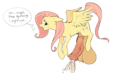 angel_(mlp) animal_genitalia animal_penis balls big_balls bodily_fluids cock_vore cum cutie_mark duo english_text equid equine equine_genitalia equine_penis female feral fluttershy_(mlp) friendship_is_magic genital_fluids genitals gynomorph hair hasbro horse hyper hyper_balls hyper_penis intersex interspecies lagomorph leporid male male/female mammal my_little_pony mythological_creature mythological_equine mythology pegasus penile penis pink_hair pony rabbit shamrox speech_bubble spread_wings sweat text vore wings
